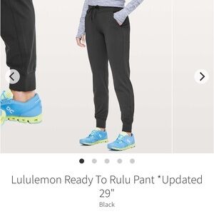 Lululemon • Ready To Rulu Pant *29" jogger black knit drawstring waist pull on